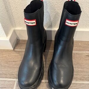 Hunter Black Ankle Boots